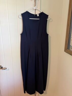 JCrew Navy Midi Dress - Classic A-Line Style